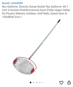lot 17157 image: Extendable Nut Gatherer with Roller Collection Basket - Retail $28