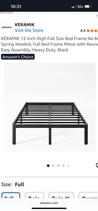 lot 17160 image: 12-Inch Metal Platform Bed Frame - Retail $89