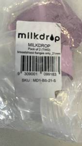 lot 17161 image: Milkdrop Breastshield Flanges 21mm (2 Pack) - Retail $15