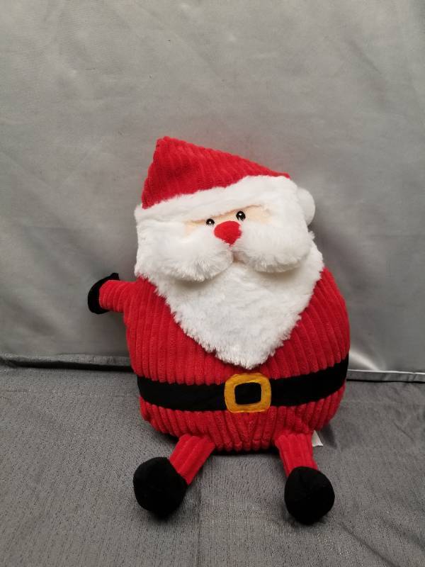 lot 12225 image: Round Santa Claus Plush Christmas Decoration with Corduroy Texture