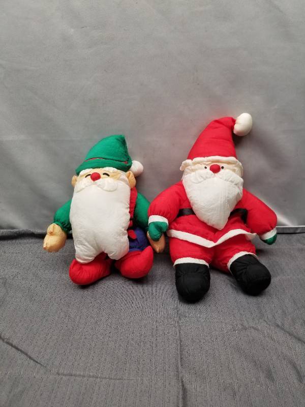 lot 12228 image: Christmas Plush Santa and Elf Decorative Dolls Set