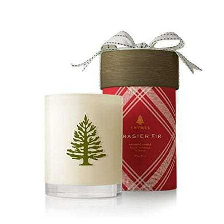 lot 12260 image: Thymes Frasier Fir Seasonal Poured Candle, Wood Wick