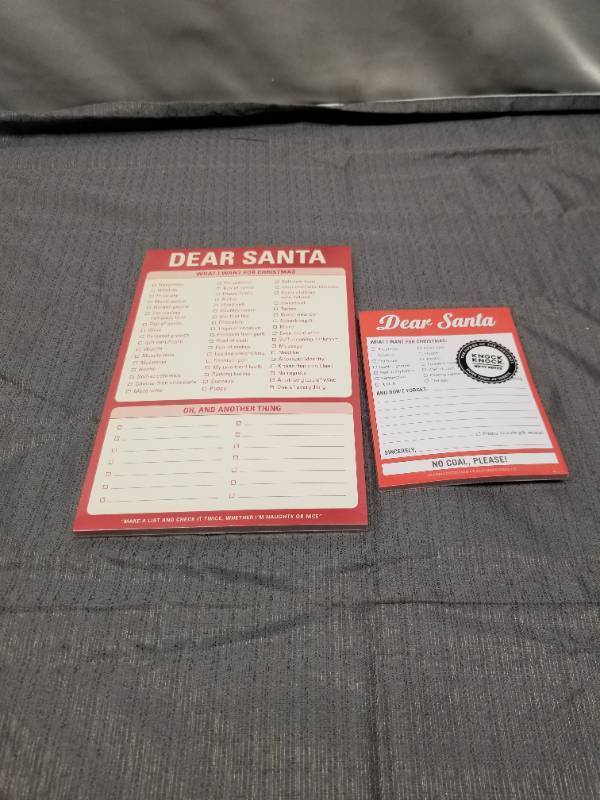 lot 12275 image: Knock Knock Dear Santa Christmas Wish List Notepads