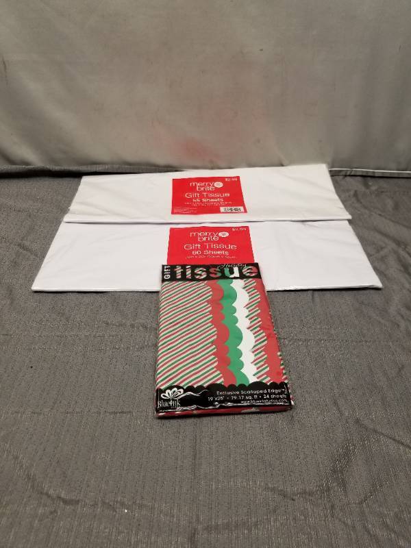 lot 12283 image: Gift Tissue Paper Lot - Merry Brite and Blue Ink Studios