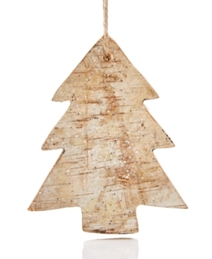 lot 12305 image: (7) Holiday Lane Birch Wood Tree Ornament, Created for Macys