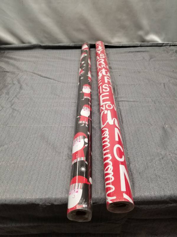 lot 12318 image: Christmas Gift Wrapping Paper Rolls - Santa and Text Design