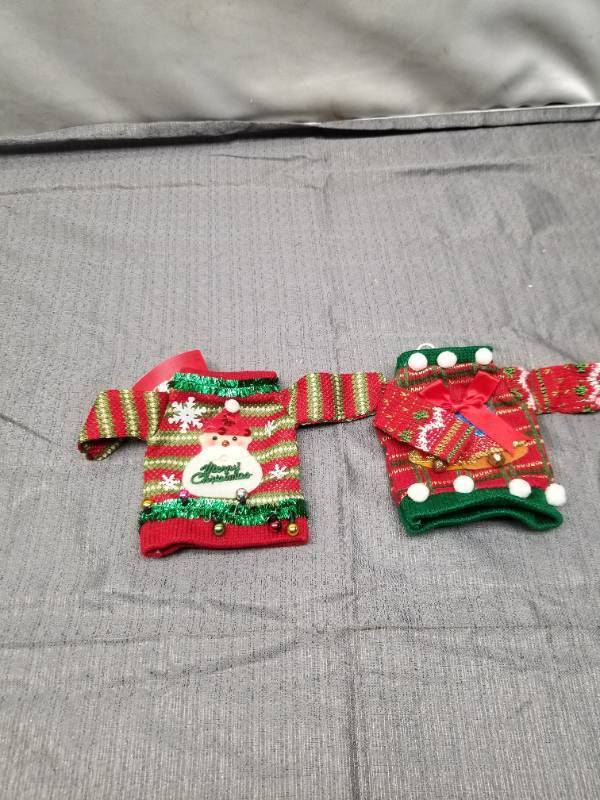 lot 12365 image: (2) Ugly Christmas Sweater Ornament