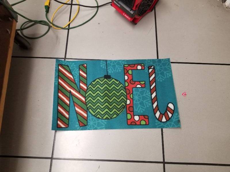 lot 12379 image: Holiday Decorative NOEL Floor Mat with Christmas Design