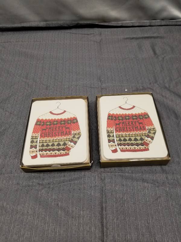 lot 12380 image: Christmas Sweater Holiday Card Set - 2 Boxes