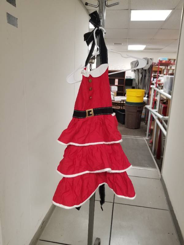 lot 12389 image: Santa Claus Style Christmas Apron with Tiered Ruffles