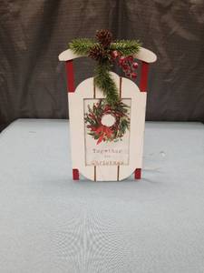 lot 3164 image: Decorative Christmas Sled Wall Art