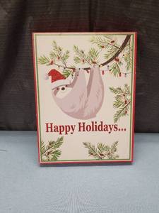 lot 3166 image: Festive Sloth Christmas Holiday Card