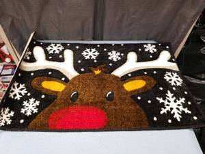 lot 3172 image: Reindeer Holiday Welcome Mat