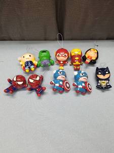 lot 3175 image: Marvel & DC Superhero Chibi Ornament Set