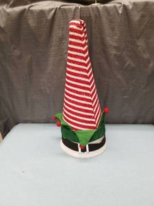 lot 3199 image: Candy Cane Striped Holiday Elf Hat Decoration