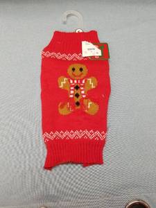 lot 3231 image: Holiday Gingerbread Man Dog Sweater
