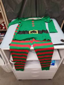 lot 3255 image: Christmas Elf Costume Pajama Set
