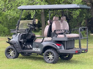 lot 1097N image: 2025 4 seat 60 Volt Golf Cart- Very Nice lifted Golf Cart, Fast and has digital screen, rear seat flips for Utility Bed, LED Lighting