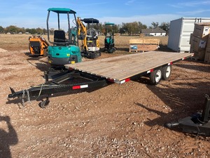 lot 1085N image: Shop Built Deckover Trailer with Tandem Axles and 5 lug wheels