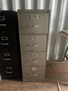 lot 1048N image: Steel Case Grey 4 drawer file cabinet