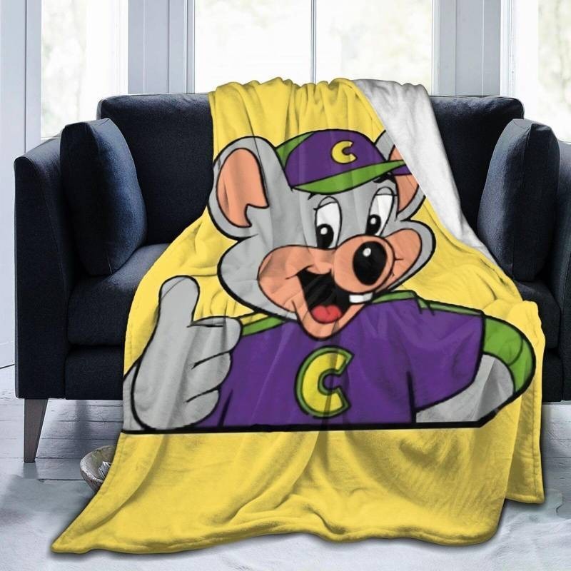 lot 45598 image: Chuck E Cheese Blanket Soft Cozy Fleece Throw Blanket Plush Lightweight Warm Fuzzy Flannel Blankets and Throws for Boys Girls Couch Sofa Bed 50X40 - Retail $18