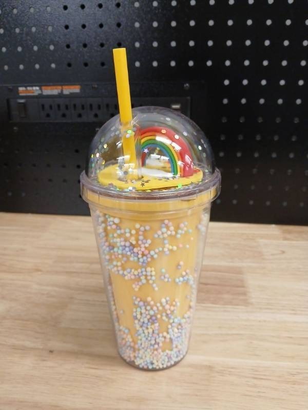 lot 40429 image: Rainbow Dome Cold Cup with Glitter - Retail $12