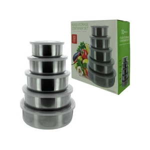 lot 42552 image: Nesting Metal Food Storage Container Set (Available in a pack of 1) - Retail $25