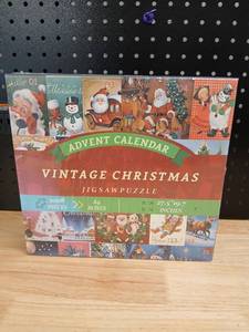 lot 42553 image: Christmas Jigsaw Puzzle Advent Calendar. 24  puzzles - Retail $36