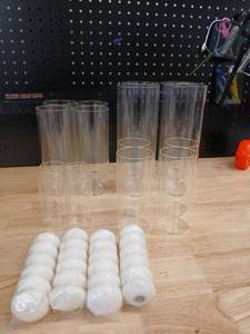 lot 42556 image: Set of 16 Glass Vases with Tea light Candles - Retail $62