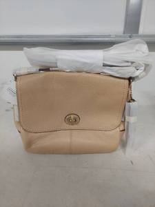 lot 3723 image: Coach Leather Crossbody Bag in Beige
