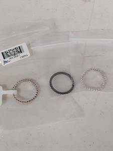 lot 3724 image: 3.00 CTW Multi-Color Stackable Sterling Silver Ring Set
