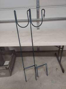 lot 3732 image: (2) Wrought Iron Shepards Hooks