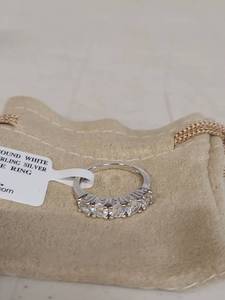 lot 3748 image: 1.75 CTW Round White Zircon Sterling Silver Ring size 6