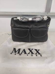 lot 3749 image: MAXX New York Black Leather Shoulder Bag