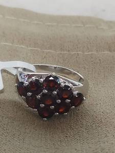 lot 3816 image: 3.15 CTW Round Vermelho Garnett Sterling Silver Ring