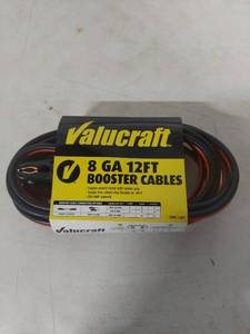 lot 3827 image: Valucraft 8 Gauge Jumper Booster Cables 12ft