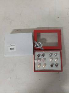 lot 3833 image: Multi-Color Cultured Pearl Sterling Silver Earring Set