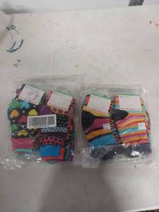 lot 3842 image: Little Miss Matched Colorful Pattern Socks