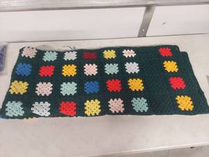 lot 3861 image: Handmade Granny Square Afghan Blanket - Approx 82 x 68
