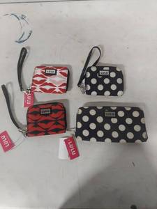 lot 3914 image: LULU Kiss Print and Polka Dot Wristlet Wallets