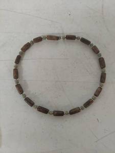 lot 3933 image: Brown and Green Wooden Bead Necklace