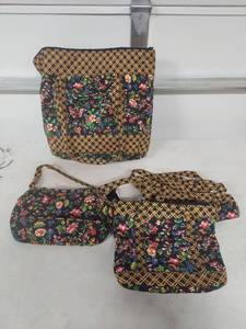 lot 3946 image: Kasper Floral Lattice Print bag with small bags