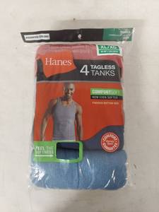 lot 3949 image: Hanes Comfort Soft Tagless Tank Top 4-Pack XL
