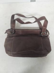 lot 3965 image: Brown Leather Shoulder Bag with Contrast Stitching