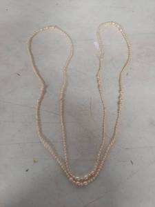 lot 3970 image: Pink Pearl Strand Necklace 64 in