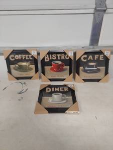 lot 4012 image: Coffee Shop Wall Art Collection 8x8