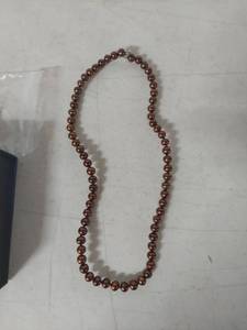 lot 4037 image: Sterling Silver Chocolate Brown Freshwater Pearl Necklace