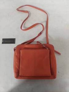 lot 4076 image: Tignanello Coral Leather Crossbody Bag
