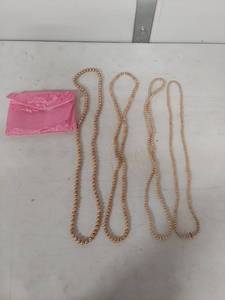 lot 4096 image: Rose Gold Pearl Necklace Set