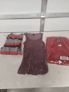 lot 4101 image: Clothing Bundle - Striped Tank Top and Sequin tank and sweater - Size S